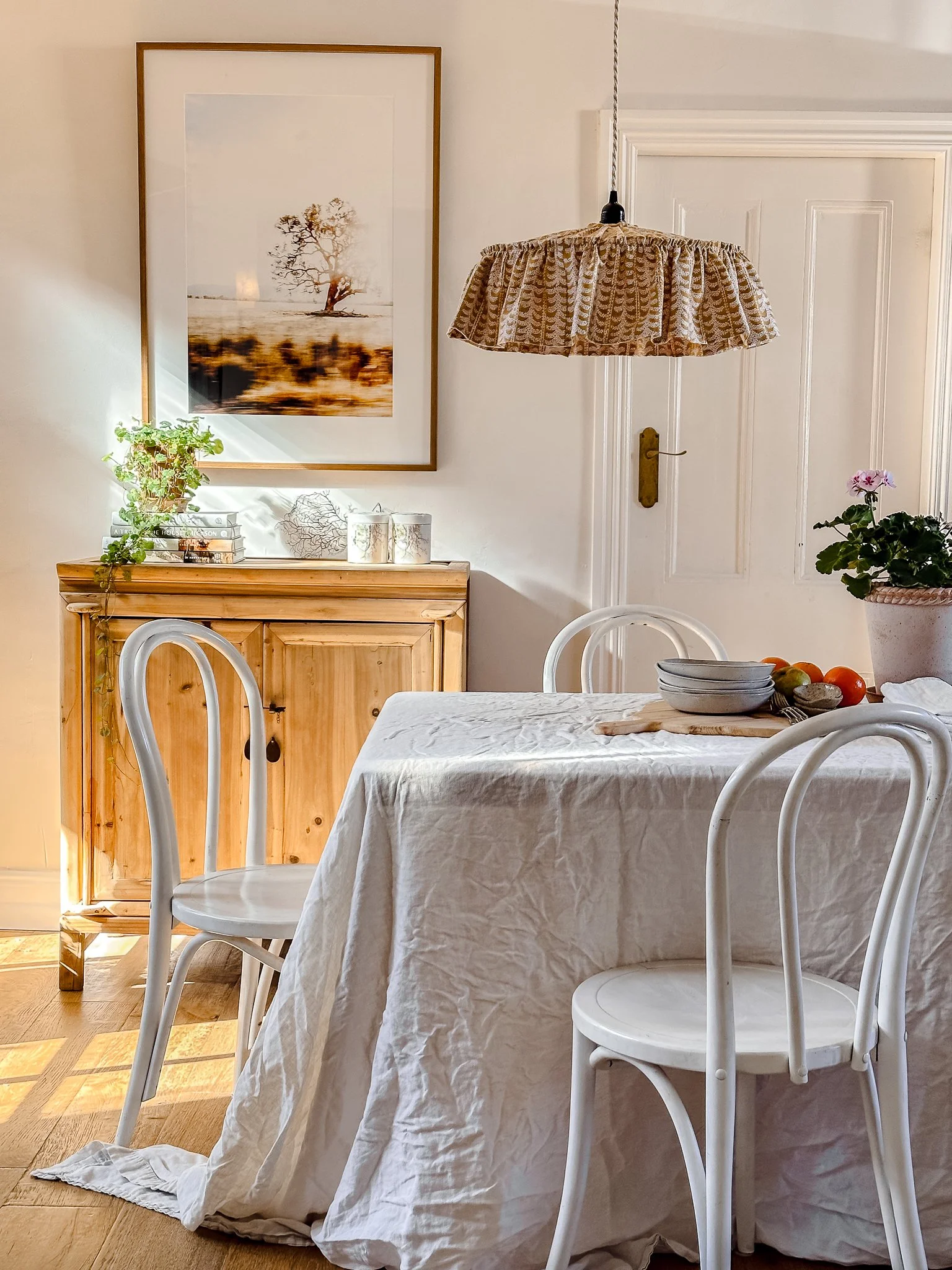Cotswolds shallow pendant light shade in Walter G Luxor Saffron